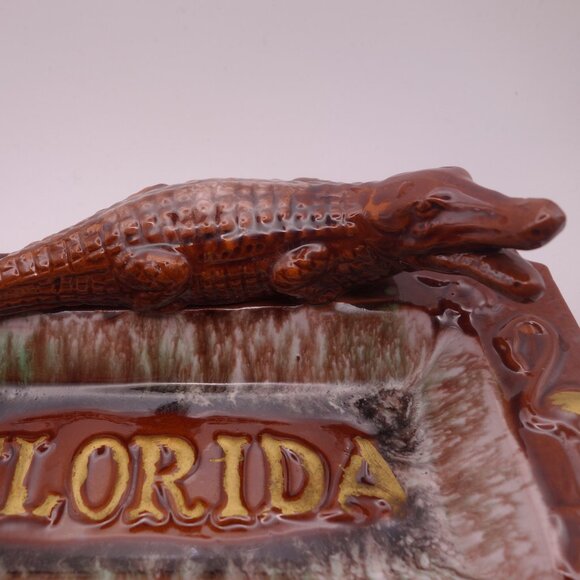 Ceramic Brown Florida Gator Carrib Made in Japan Ash Tray - Picture 12 of 12